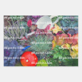 秋のカボチャ、果実と庭の花 ラッピングペーパーシート (正面2)