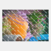 秋のカボチャ、果実と庭の花 ラッピングペーパーシート (正面)