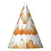 秋のカボチャ：水彩イラストレーション模様 パーティーハット (裏面)