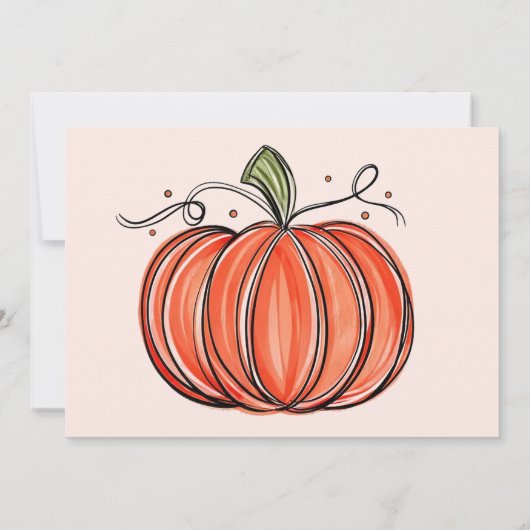 秋のカボチャ 私たちの小さな子は1歳になる フォト 招待状 (裏面)