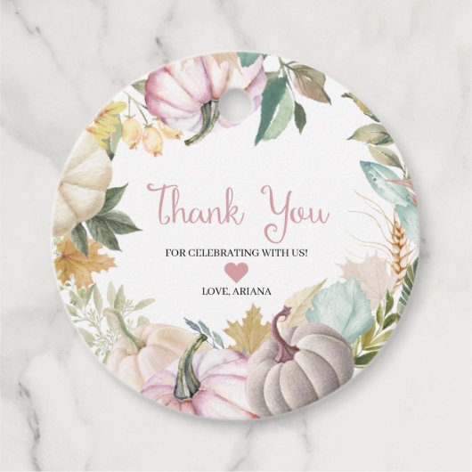 秋のカボチャ 秋の感謝祭 贈り物タグ フェイバータグ (正面)