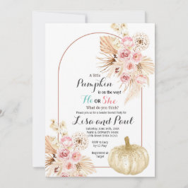 秋のカボチャHe or She Gender Reveal招待状 招待状