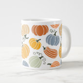 秋のカラフルかぼちゃ模様 ジャンボコーヒーマグカップ (正面右)