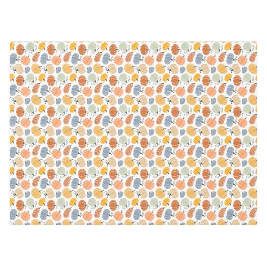 秋のカラフルかぼちゃ模様 テーブルクロス (正面(横))