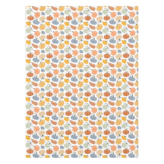 秋のカラフルかぼちゃ模様 テーブルクロス (正面)