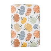 秋のカラフルかぼちゃ模様 バスマット (正面縦)