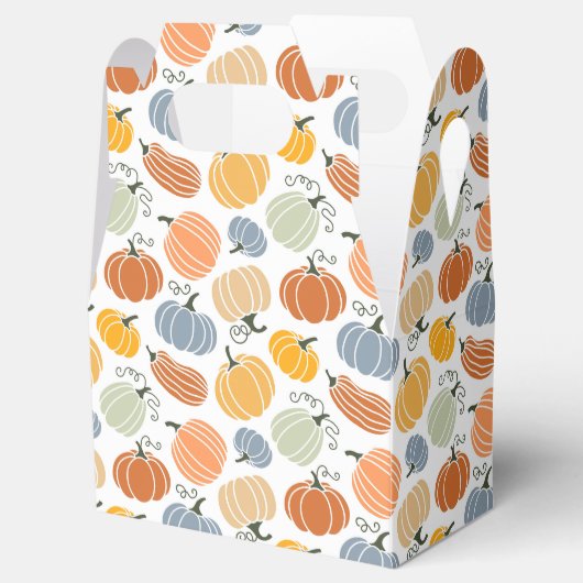 秋のカラフルかぼちゃ模様 フェイバーボックス (オープン)