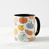 秋のカラフルかぼちゃ模様 マグカップ (正面右)