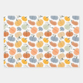 秋のカラフルかぼちゃ模様 ラッピングペーパーシート (正面2)