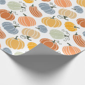 秋のカラフルかぼちゃ模様 ラッピングペーパー (角)