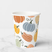 秋のカラフルかぼちゃ模様 紙コップ (裏面)