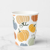 秋のカラフルかぼちゃ模様 紙コップ (右)