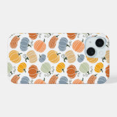 秋のカラフルかぼちゃ模様 iPhone 15ケース (裏面横)