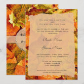 秋のカラフルな落ち葉の結婚式招待状 招待状 (正面/裏面)