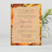 秋のカラフルな落ち葉の結婚式招待状 招待状 (スタンド正面)