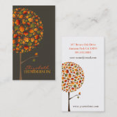 秋のカラフルな葉の秋の破裂音の木の自然のモダン 名刺 (正面/裏面)