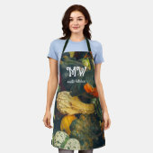 秋のカラフルカボチャ エプロン (着用した状態)