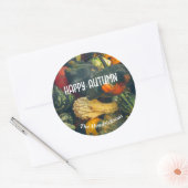 秋のカラフルカボチャ ラウンドシール (封筒)