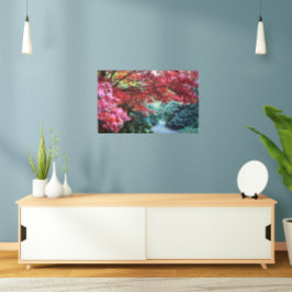 秋のカラフルガーデンウォークフォト メタルプリント