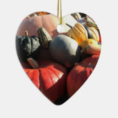 秋のカラフルグルメとカボチャのハート セラミックオーナメント (右)