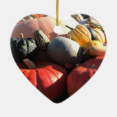 秋のカラフルグルメとカボチャのハート セラミックオーナメント (裏面)