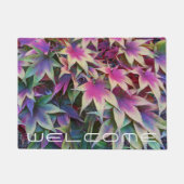 秋のカラフルメープル葉の歓迎 ドアマット (正面)