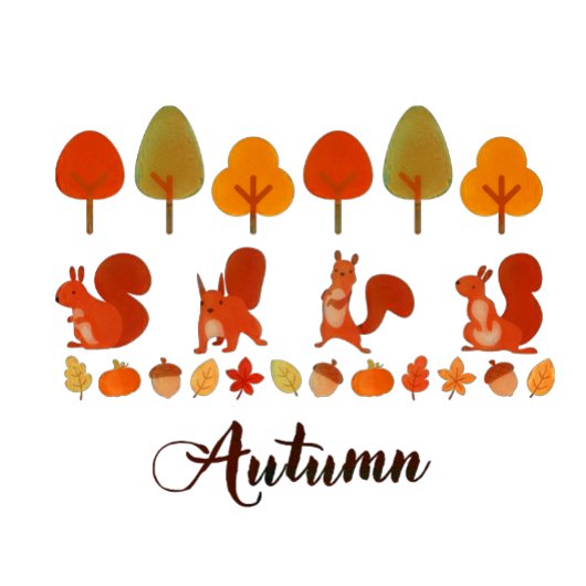 秋のカラフル木 クッション