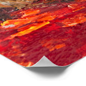 秋のカラフル木、印象派の油絵。 ポスター (角)