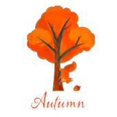 秋のカラフル木 Tシャツ