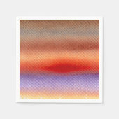 秋のカラフル水彩夕日の夕暮れ スタンダードカクテルナプキン (正面)