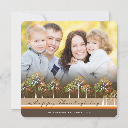 秋のカラフル秋ツリー感謝祭の写真 シーズンカード (正面)