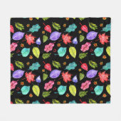 秋のカラフル紅葉パターン フリースブランケット (正面(横))