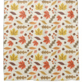 秋のカラフル葉秋模様 シャワーカーテン (正面)