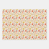 秋のカラフル葉秋模様 ラッピングペーパーシート (正面3)