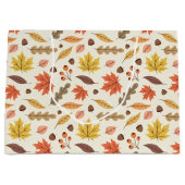 秋のカラフル葉秋模様 ラージペーパーバッグ (正面)