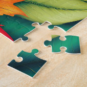 秋のカラフル葉離れの数 ジグソーパズル (側面)