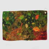 秋のカラフル装飾デザイン ゴルフタオル (横)