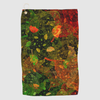 秋のカラフル装飾デザイン ゴルフタオル