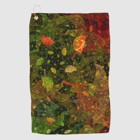 秋のカラフル装飾デザイン ゴルフタオル (正面)