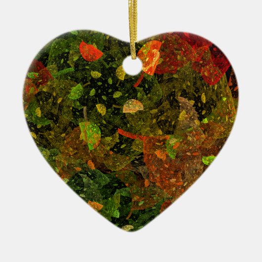 秋のカラフル装飾デザイン セラミックオーナメント (正面)