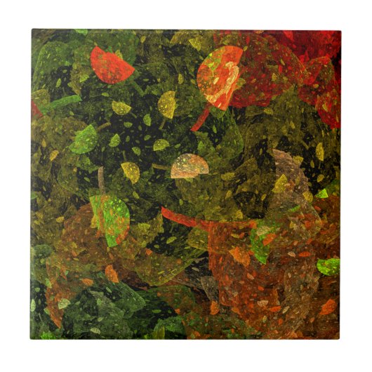 秋のカラフル装飾デザイン タイル (正面)