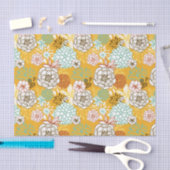 秋のカラフル開花パターンティッシュペーパー 薄葉紙 (クラフト)