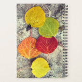 秋のカラフル《植物》アスペン葉の写真パーソナライズされた プランナー手帳 (裏面)