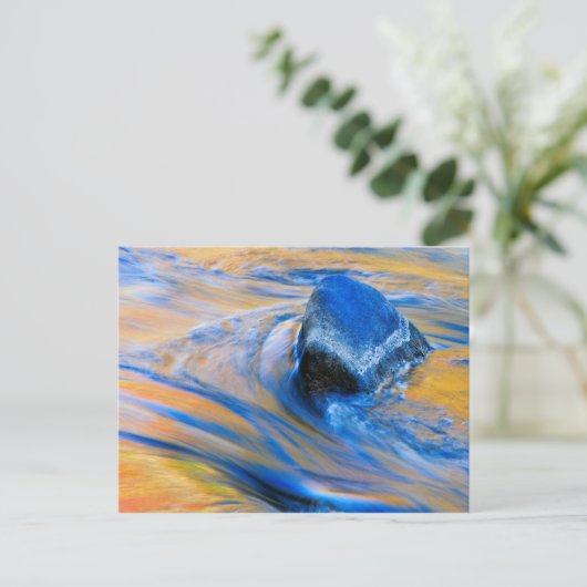 秋のカラーウォーター抽象芸術 ポストカード (スタンド正面)