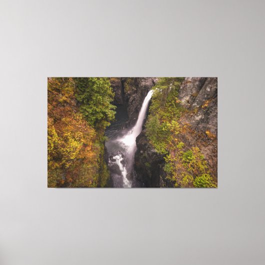 秋のカラーズアットザエルク滝 キャンバスプリント (正面)