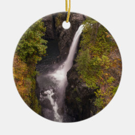 秋のカラーズアットザエルク滝 セラミックオーナメント