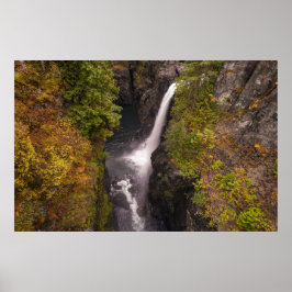 秋のカラーズアットザエルク滝 ポスター