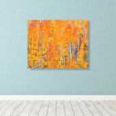 秋のカラーズオン《植物》アスペングローブ キャンバスプリント (インサイチュ (ウッドフロア))