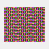 秋のカラーズハーレクイン フリースブランケット (正面(横))