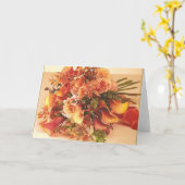 秋のカラーズブーケノートカード カード (黄色い花)